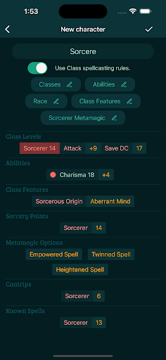 5e DnD Spell List Screen 3