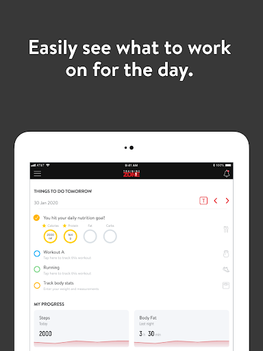 Screenshot of Training Zone App