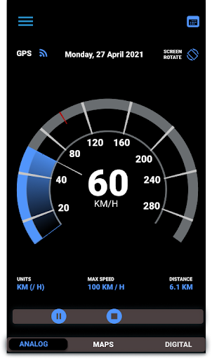 Android application GPS Speedometer - Odometer HUD screenshort