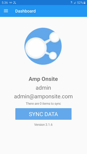 Android application Amp Onsite screenshort