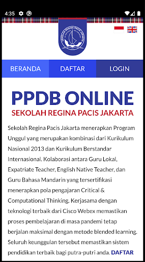 Android application Recis Online Admission screenshort