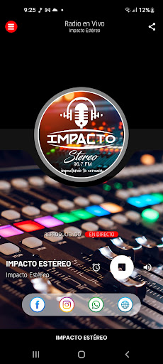 Android application Impacto Estéreo 96.7 FM screenshort