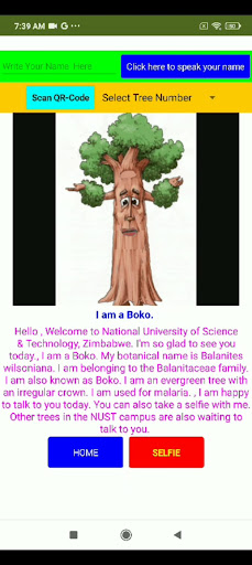 Android application Talking Tree (NUST, Zim) screenshort