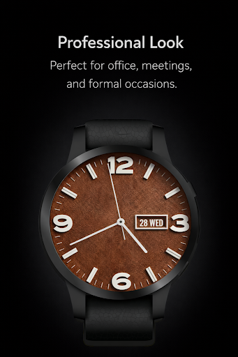 Analog Brown Leather WatchFace