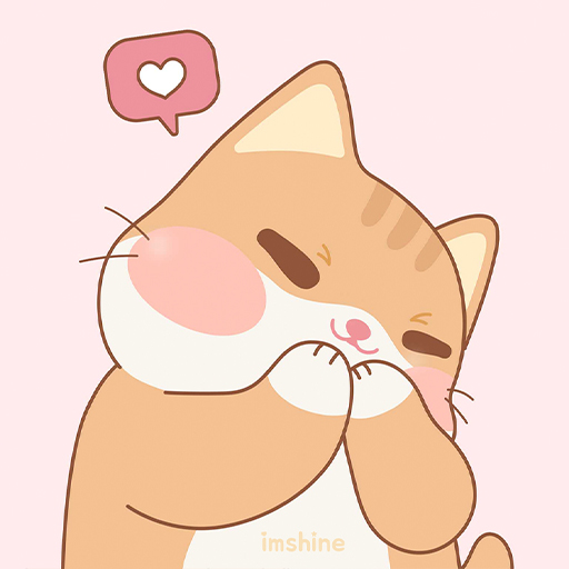 [Imshine] Pink cute cheese cat logo