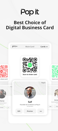 Android application Pop It - E-Business Card screenshort
