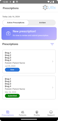 Android application URx screenshort