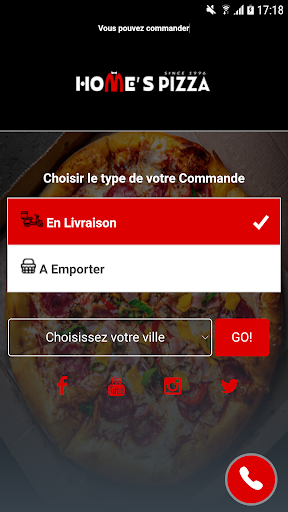Android application HOME S PIZZA screenshort