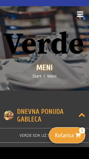Android application Restoran Verde screenshort