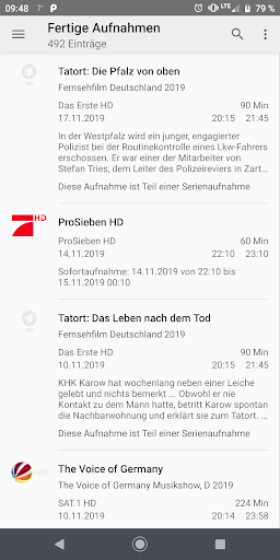 TVHClient Screen 3