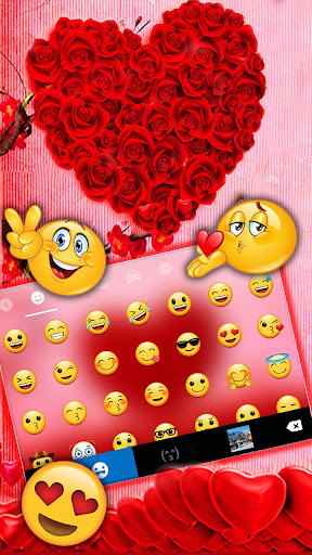 Rose Love Hearts Keyboard Them Screen 3