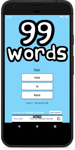Android application 99words screenshort