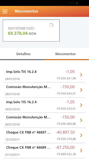 Android application Finibanco Empresas screenshort