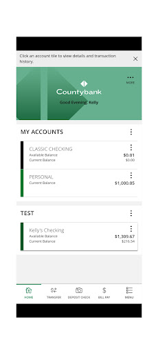 Countybank Mobile Banking Screen 2