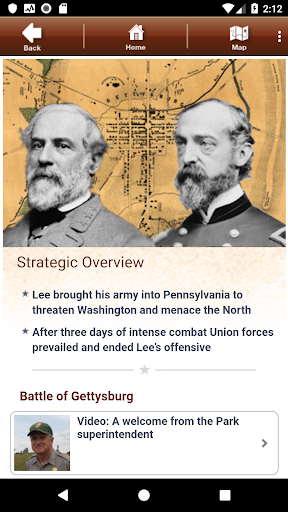 Gettysburg Battle App Screen 2