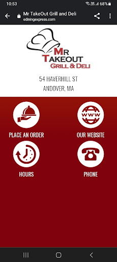 Android application Mr. Takeout Grill and Deli screenshort