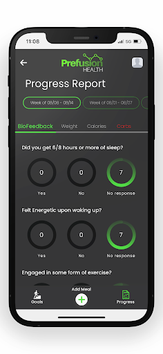 Android application Prefusion Nutrition Tracker screenshort