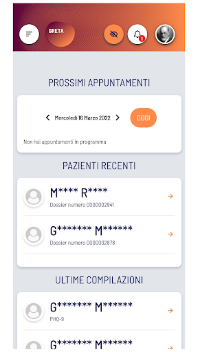 Android application GRETA di Studi Cognitivi screenshort