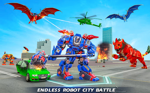 Lion Robot Car Game 2021 u2013 Flying Bat Robot Games screenshots 3