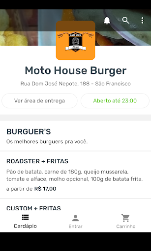 Moto House Burger Screen 2