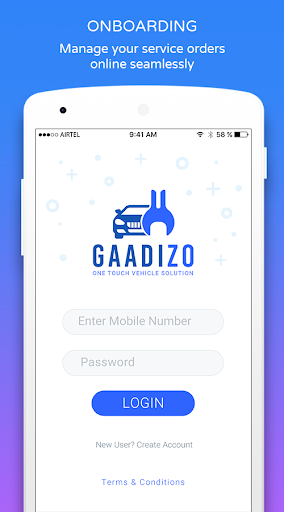 Android application Gaadizo Partner screenshort