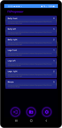 Android application FitProgressor screenshort