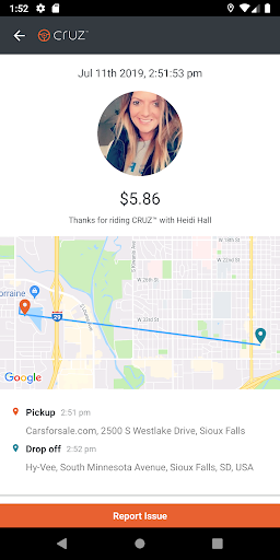 Cruz Rideshare Screen 2