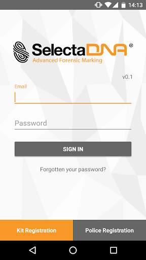 Android application SelectaDNA - Secure Asset Regi screenshort