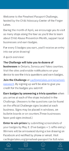 Android application Pinwheel Passport Challenge screenshort