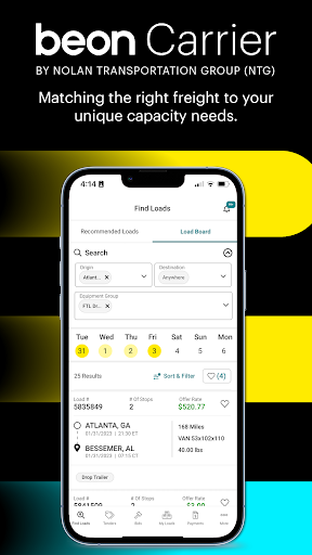 Android application Beon Carrier screenshort