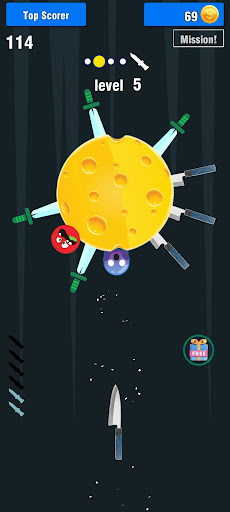 Knife play aim skill game