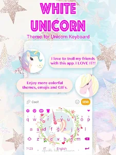 White Unicorn Keyboard Theme f