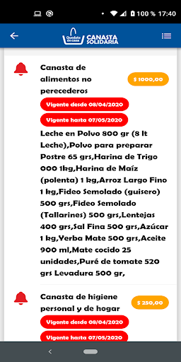 Canasta Solidaria Screen 3