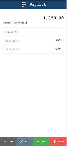Paylist Screen 2