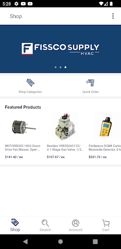 Android application Fissco Supply HVAC screenshort