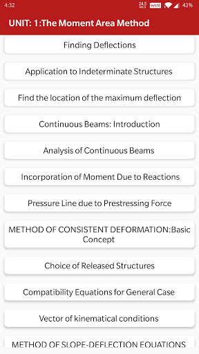 Android application STRUCTURAL ANALYSIS - II screenshort