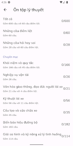 600 câu lý thuyết lái xe Screen 2