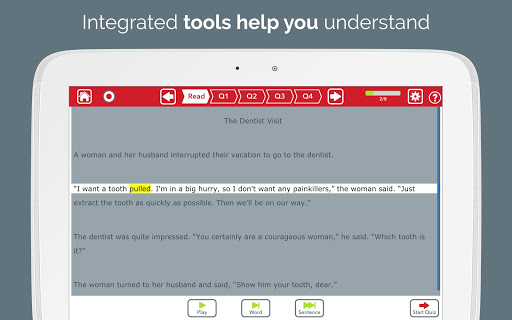 Screenshot of Advanced Reading Therapy