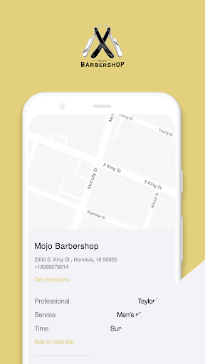 Android application Mojo Barbershop screenshort