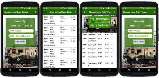 Chennai Local Train Timing and Schedule Android App