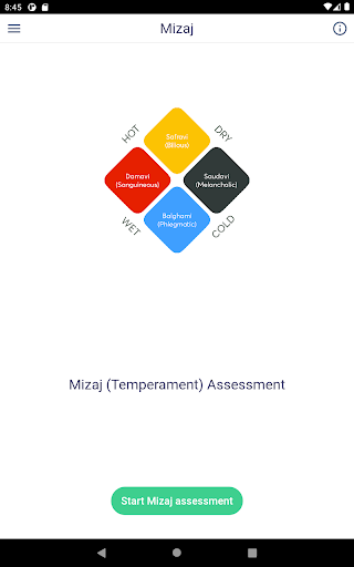 Mizaj Assessment Screen 3
