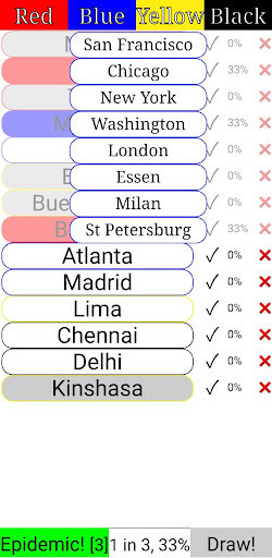 Pandemic Game Helper Screen 2