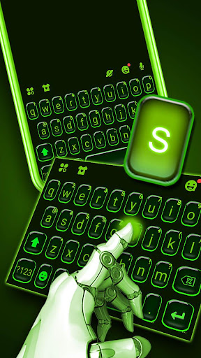 Android application Neon Green Tech Keyboard Theme screenshort