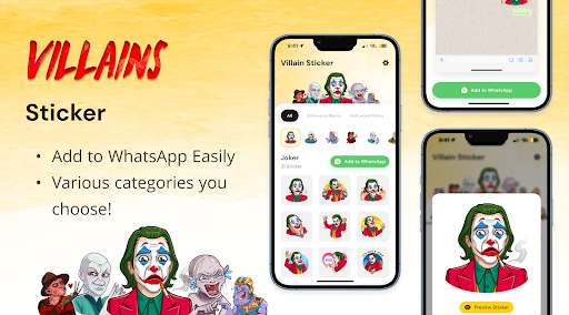 Android application Villain Sticker - WASticker screenshort