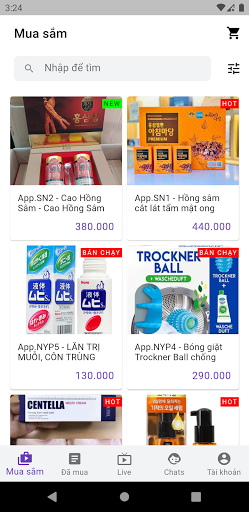 Android application Thảo Shop screenshort