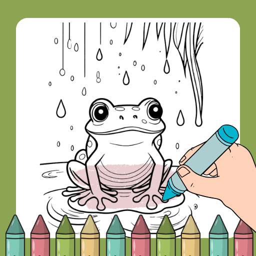 Cute Kawaii Frog Coloring Book