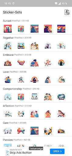 Android application Sticker for couple - WASticker screenshort