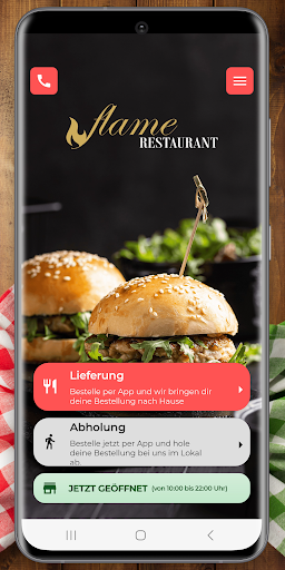 Android application Flame Restaurant screenshort