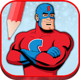 Superheroes coloring pages icon