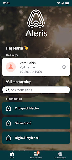 Android application Aleris - vård i mobilen screenshort